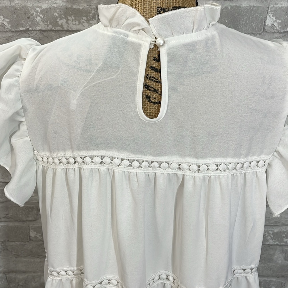 Emery Rose White Tiered Dress - Picture 6 of 9